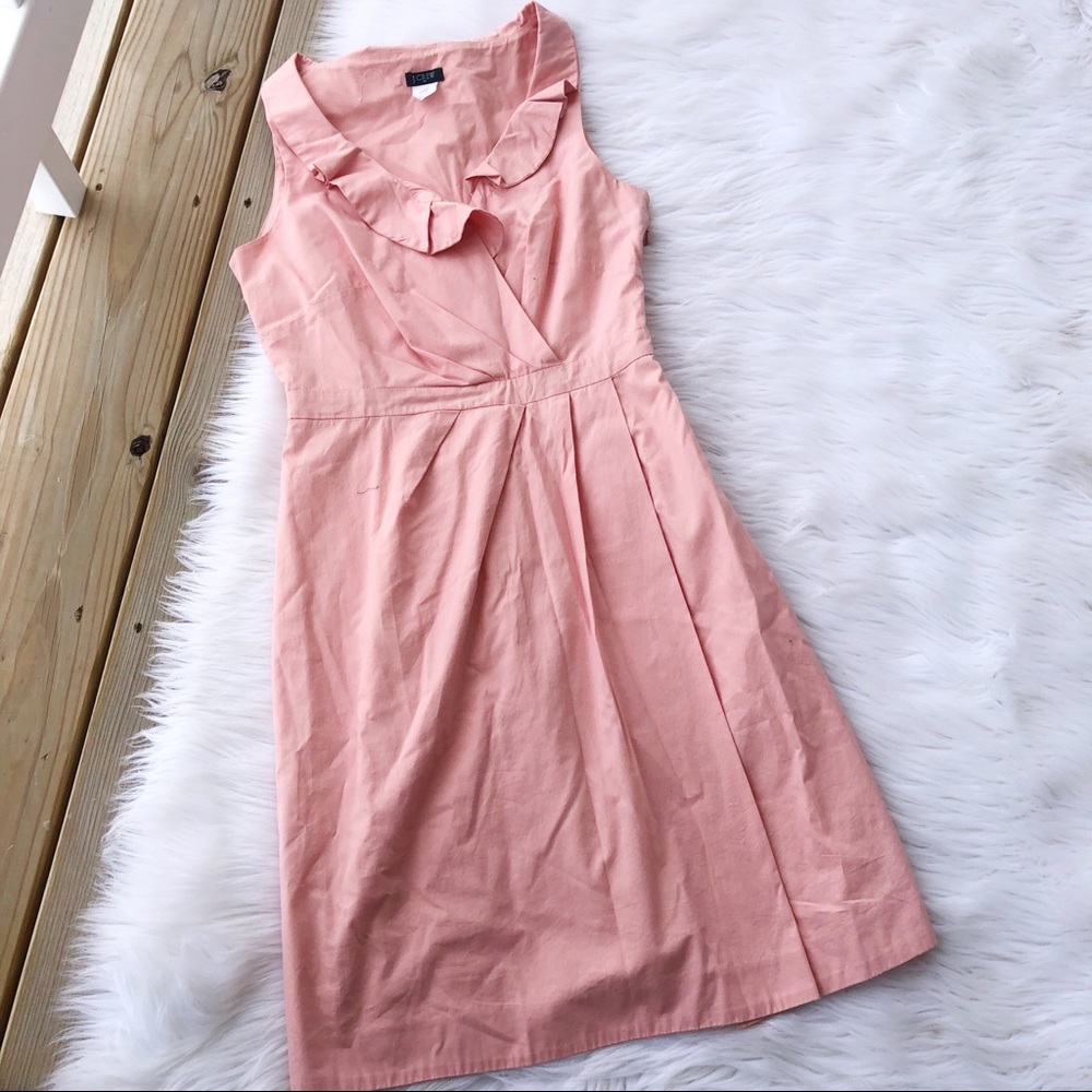 J. Crew Ruffle Neck Knee Length Sleeveless Dress